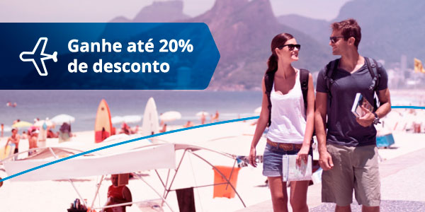 Ganhe até 20% de desconto em sua passagem